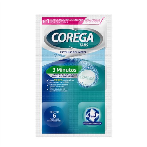 Corega Tabs Limpeza 3 Minutos 30 Pastilhas