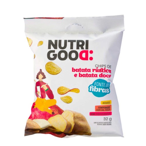 Chips de Batata Rústica e Batata Doce Nutrigood com Sal Rosa 32g