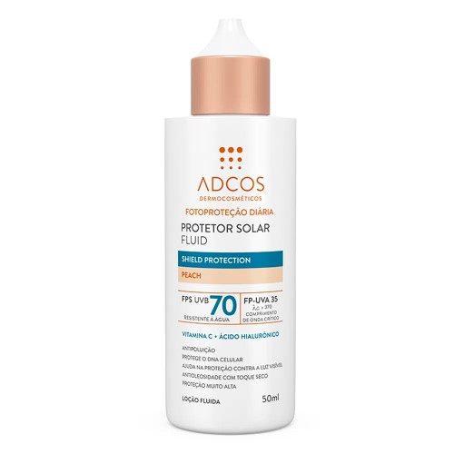 Protetor Solar Adcos Fluid FPS 70 Peach 50ml