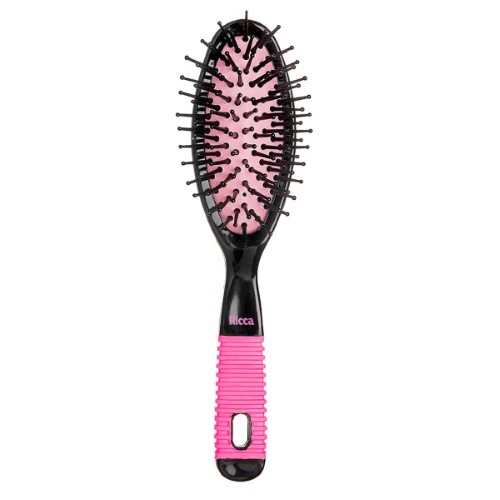 Escova de Cabelo Ricca Oval Black & Pink com 1 Unidade