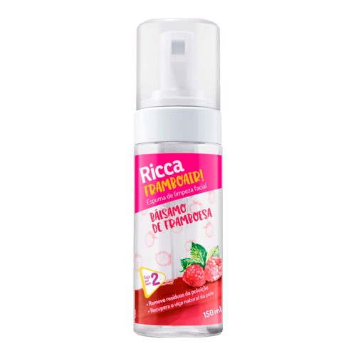 Espuma de Limpeza Facial Ricca Framboair Bálsamo de Framboesa 150ml