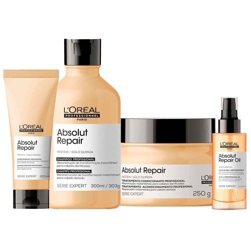 L`oréal Professionnel Absolut Repair Kit Shampoo + Condicionador + Máscara + Óleo