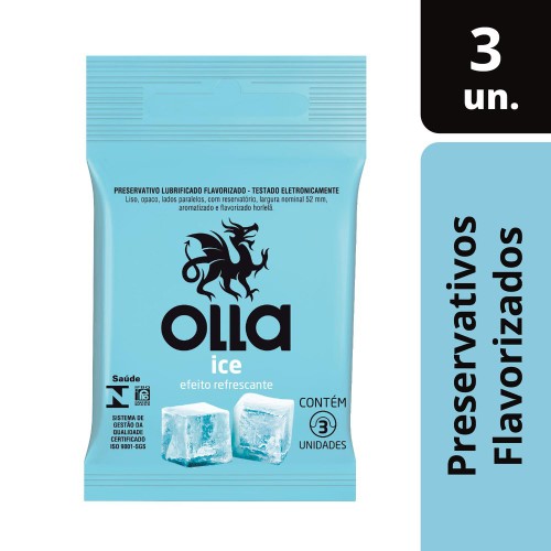 Preservativo Olla Lubrificante Ice 3Un - Olla