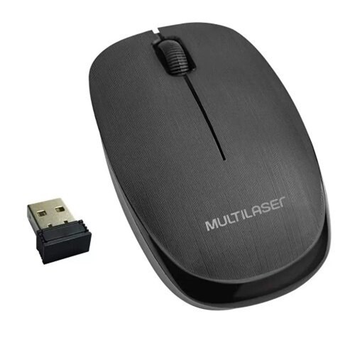 Mouse Multilaser Sem Fio MO251 2.4GHZ 1200 Dpi Preto USB