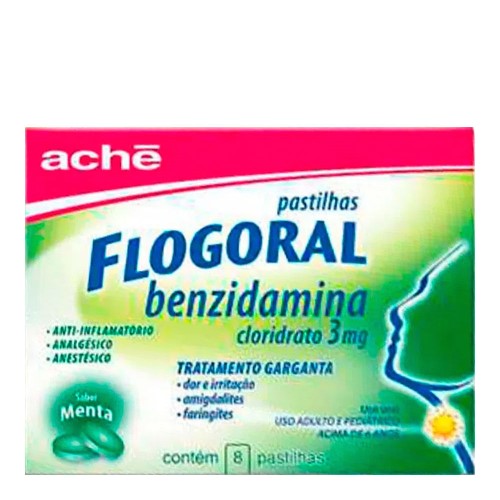 Flogoral 3mg Menta 8 pastilhas