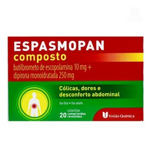 Espasmopan Composto 10mg + 25mg, caixa com 20 comprimidos revestidos