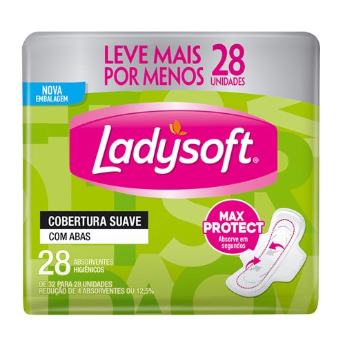 Absorvente Ladysoft Normal Cobertura Suave Com Abas - 32 Unidades