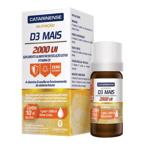 Suplemento Alimentar Vitamina D3 Mais 2000UI com 10ml