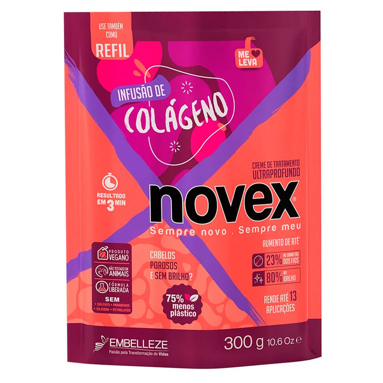 Creme De Tratamento Novex Infusão De Colágeno Refil 300g