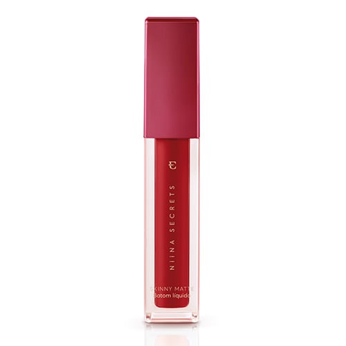 Batom Líquido Niina Secrets Skinny Matte Cor Vermelho Hibisco com 4ml