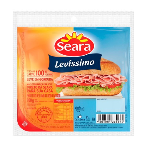 Presunto Fatiado Seara Levíssimo 180g