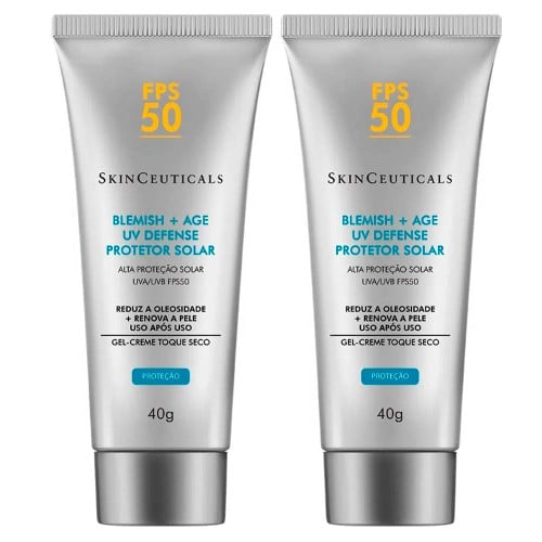 SkinCeuticals Blemish+ Age UV Defense Kit com 2 Unidades – Protetor Solar Facial FPS50 – 40g