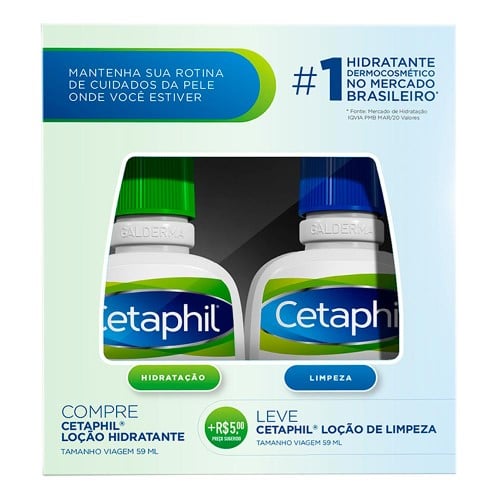 Cetaphil Loção Hidratante 59ml e Leve por R$5,00 Cetaphil Loção de Limpeza 59ml