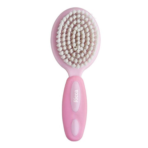 Escova de Cabelo Infanil Ricca Baby Line Cor Rosa com 1 Unidade