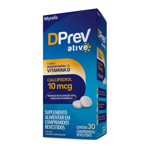 Vitamina D DPrev Ative Calcifediol 10mcg 30 comprimidos