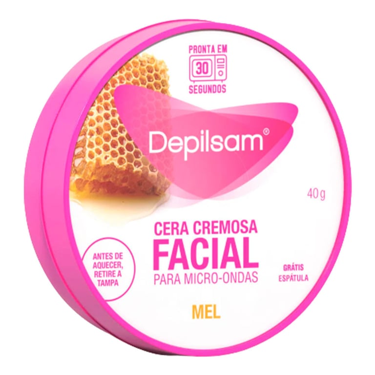 Cera Cremosa Facial Depilsam de Micro-Ondas Mel 40G