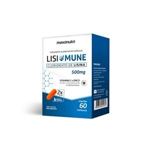 Lisimune Lisina 500mg + Vitamina C + Zinco Maxinutri 60 cápsulas