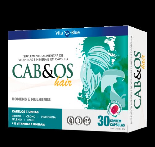 Vitamina Cabelos Poli Hair Suplemento alimentar 30 Capsulas Vita Blue