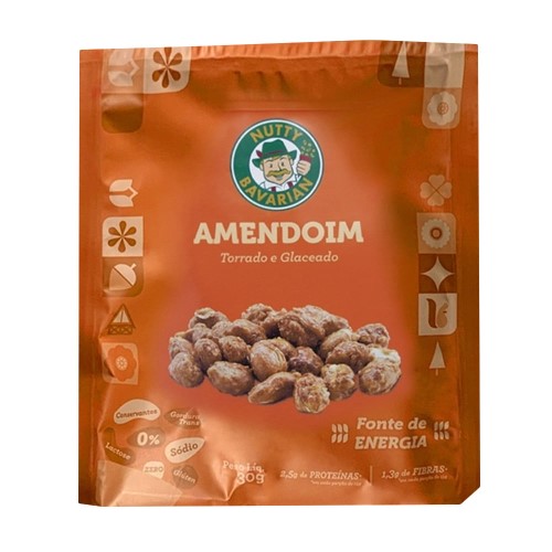 Amendoim Nutty Bavarian Torrado e Glaceado 30g