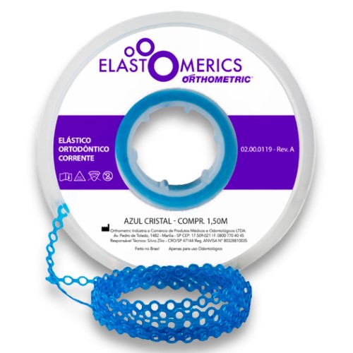 Elastômeros Corrente 1,5m Azul Cristal - Orthometric