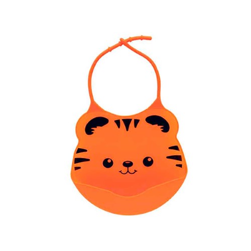 Babador de Silicone Buba Baby Laranja com 1 unidade