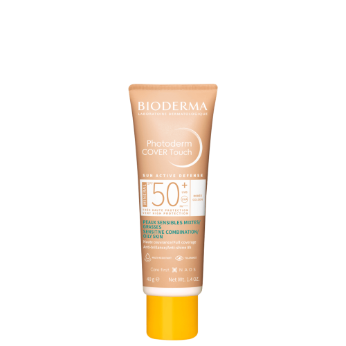 Protetor Solar Mineral Bioderma Photoderm Cover Touch FPS 50+ Para Pele Oleosa Cor Dourada 40ml