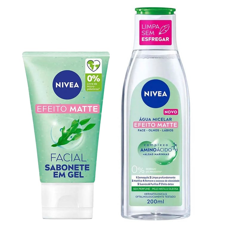 Nivea Micellair + Controle do Brilho Kit - Água Micelar 7 em 1 + Sabonete em Gel