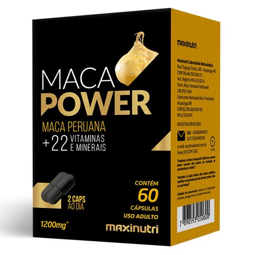 Maca Power 1200mg Maxinutri com 60 Cápsulas