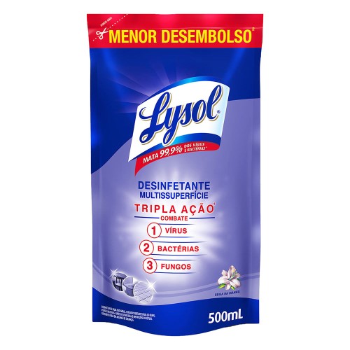 Desinfetante Multissuperfícies Lysol Tripla Ação Brisa da Manhã Sachê 500ml