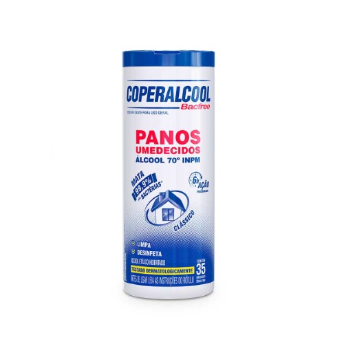 Pano Umedecido Coperalcool Bacfree Classico 35 unidades