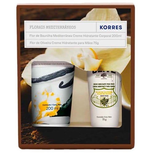 Korres Kit - Creme Hidratante Corporal Flor de Baunilha Mediterrânea + Creme Hidratante para Mãos Flor de Oliveira