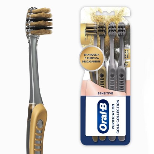 Escova Dental Oral-B Purification Gold Collection Sensitive 4 Unidades