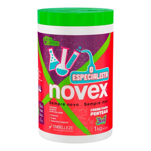 Creme para Pentear Novex O Especialista Embelleze 3 em 1 Cachos Leves 1kg