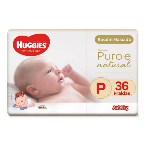 Fralda Huggies Natural Care P 36 Fraldas