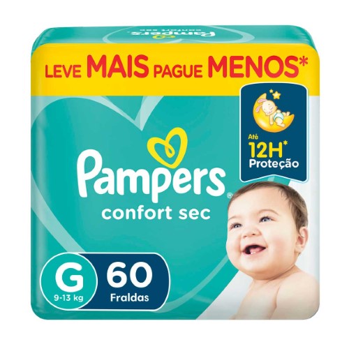 Fralda Pampers Confortsec Bag Super G 60 Unidades