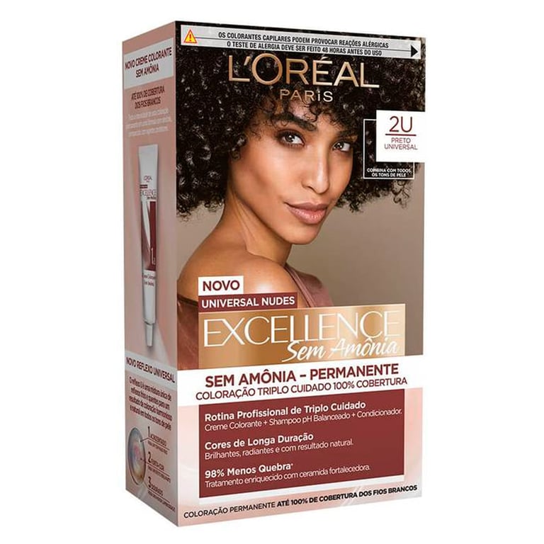 Tintura Loreal Universal Nudes Excellence Sem Amônia 2U - Preto Universal