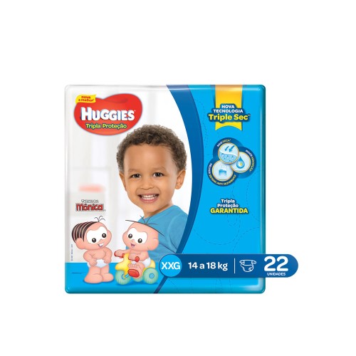 Fralda Huggies Tripla Proteção Tamanho Xxg Jumbo 22 Tiras