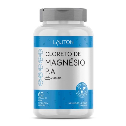 Suplemento Alimentar Cloreto de Magnésio PA 260mg Lauton 60 Cápsulas