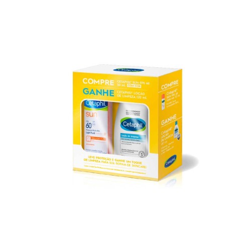 Cetaphil Kit – Loção de Limpeza pele Sensível, Normal e Seca 120ml + Protetor Solar Facial com Cor FPS60 50ml