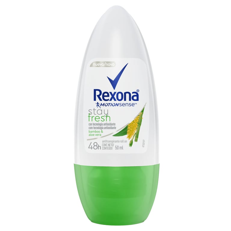 Desodorante Antitranspirante Rexona Feminino Rollon Bamboo & Aloe Vera 50ml