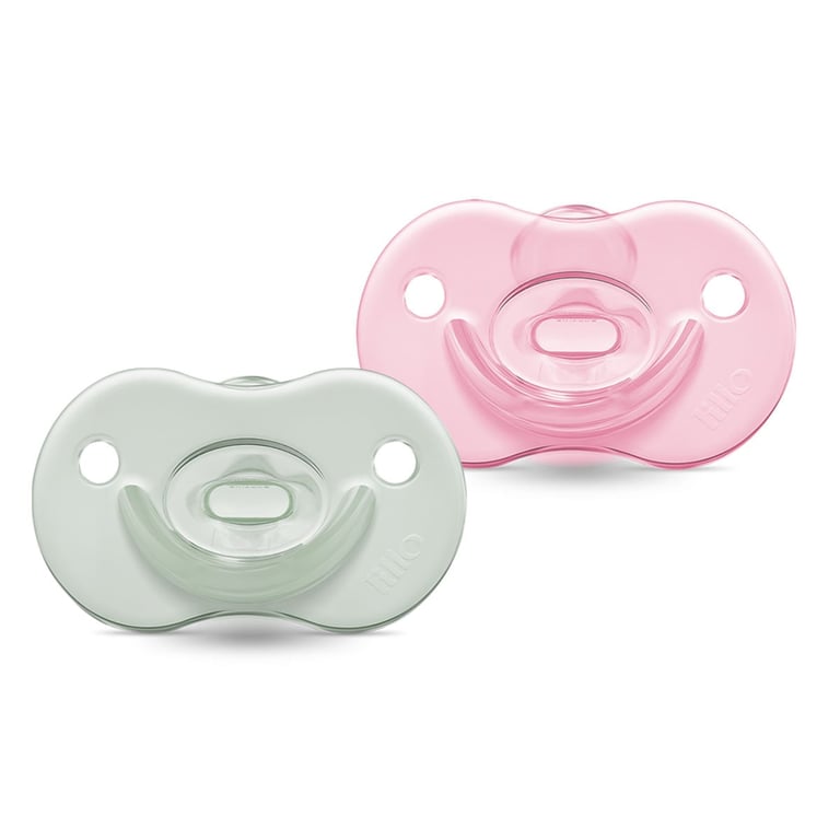 Conjunto De Chupetas Soft Calming Dia E Noite Silicone 0 A 6 Meses Lillo Rosa