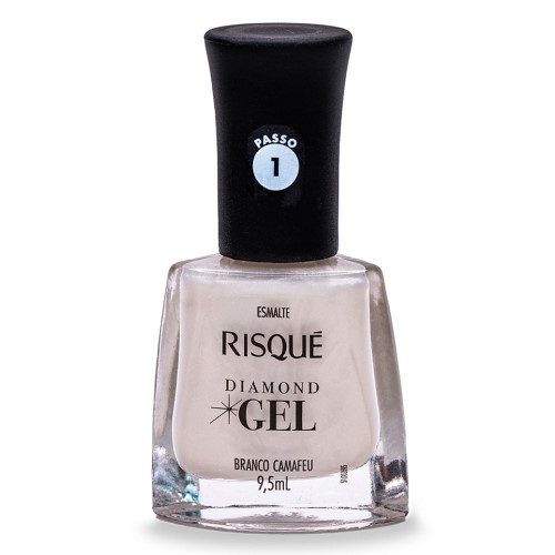 Esmalte Cremoso Risqué Diamond Gel Branco Camafeu 9,5ml