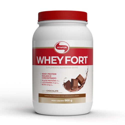 Whey Protein Vitafor Whey Fort Isolado e Concentrado Chocolate 900g