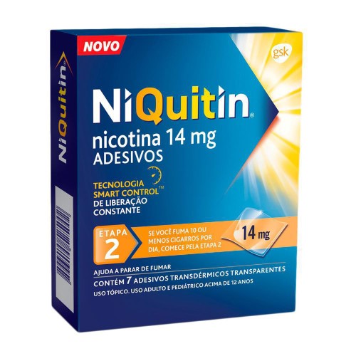 NiQuitin 14mg Adesivos para Parar de Fumar 7 unidades