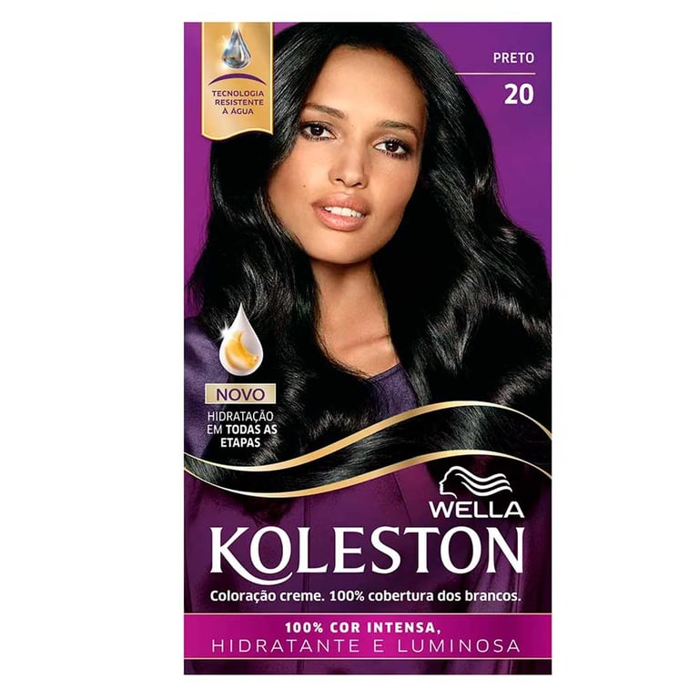 Kit Tintura Permanente Koleston Preto 20 + Tratamento Gloss Intenso 40ml