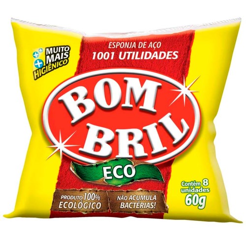 Esponja de Aço Bombril Eco com 8 Unidades 60g