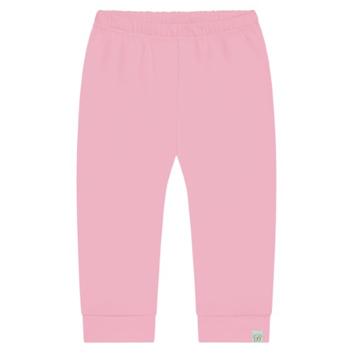 Calça (mijão) c/ pé reversível para bebê em suedine Rosa - Pingo Lelê