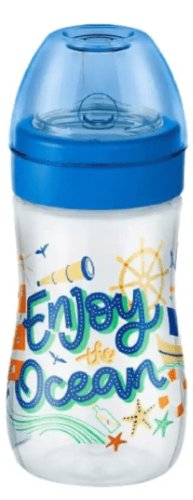 Mamadeira Lillo Evolution Enjoy Ocean Silicone Bico Redondo 6+ Meses Menino 300ml