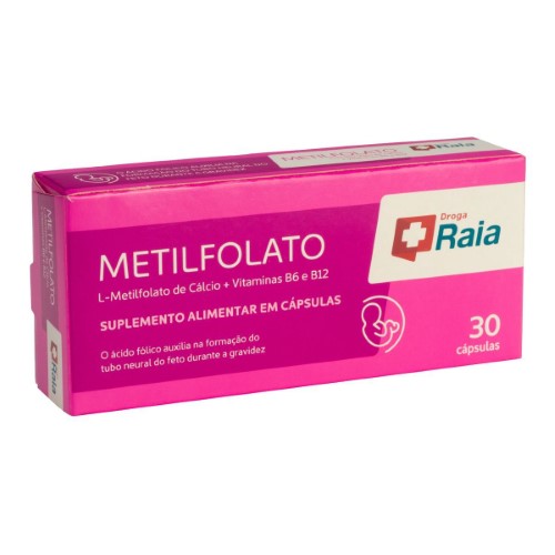 Suplemento Alimentar Metilfolato Droga Raia com 30 cápsulas