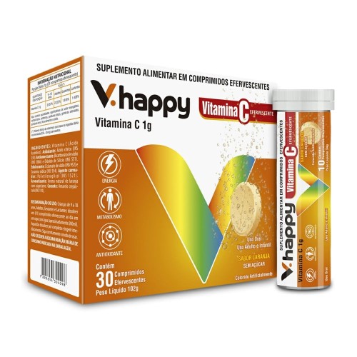 Suplemento Alimentar V. Happy Vitamina C 30 Comprimidos